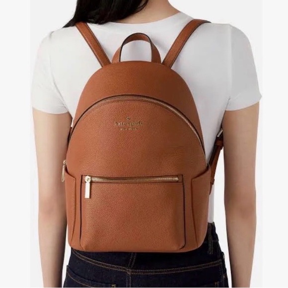 Kate Spade Leila Medium Dome Backpack Pebbled Leather Warm Ginger NWOT - Picture 2 of 11